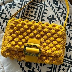Golden Crochet Handbag